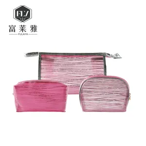 Màu hồng rõ ràng pvc lưới lót trang điểm mỹ phẩm organizer túi son môi