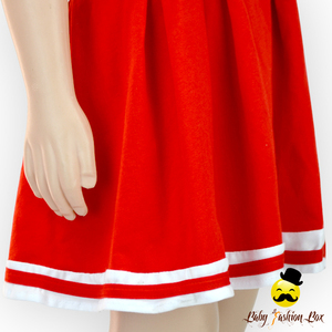 Vestido Deportivo de Verano sin Mangas <span class=keywords><strong>Rojo</strong></span> y Blanco para Niña, de Algodón, para Animadoras - Product Image 5