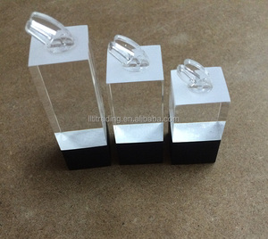 Rõ Ràng Và Đen Acrylic Trang Sức Hiển Thị Đứng Vòng Hiển Thị Đồ Trang Sức Chủ Tùy Chỉnh Cao Đánh Bóng Khối Trang Sức Hiển Thị - Product Image 1