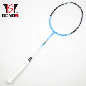 Neon blauw flex soft as carbon fiber badminton racket/racket/racquette