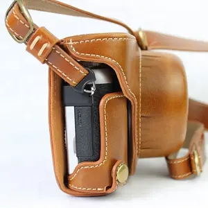 Classical Camera Case PU Leather Cover Bag For PSNC. Lumix GF7 / GF8 With Battery Opening