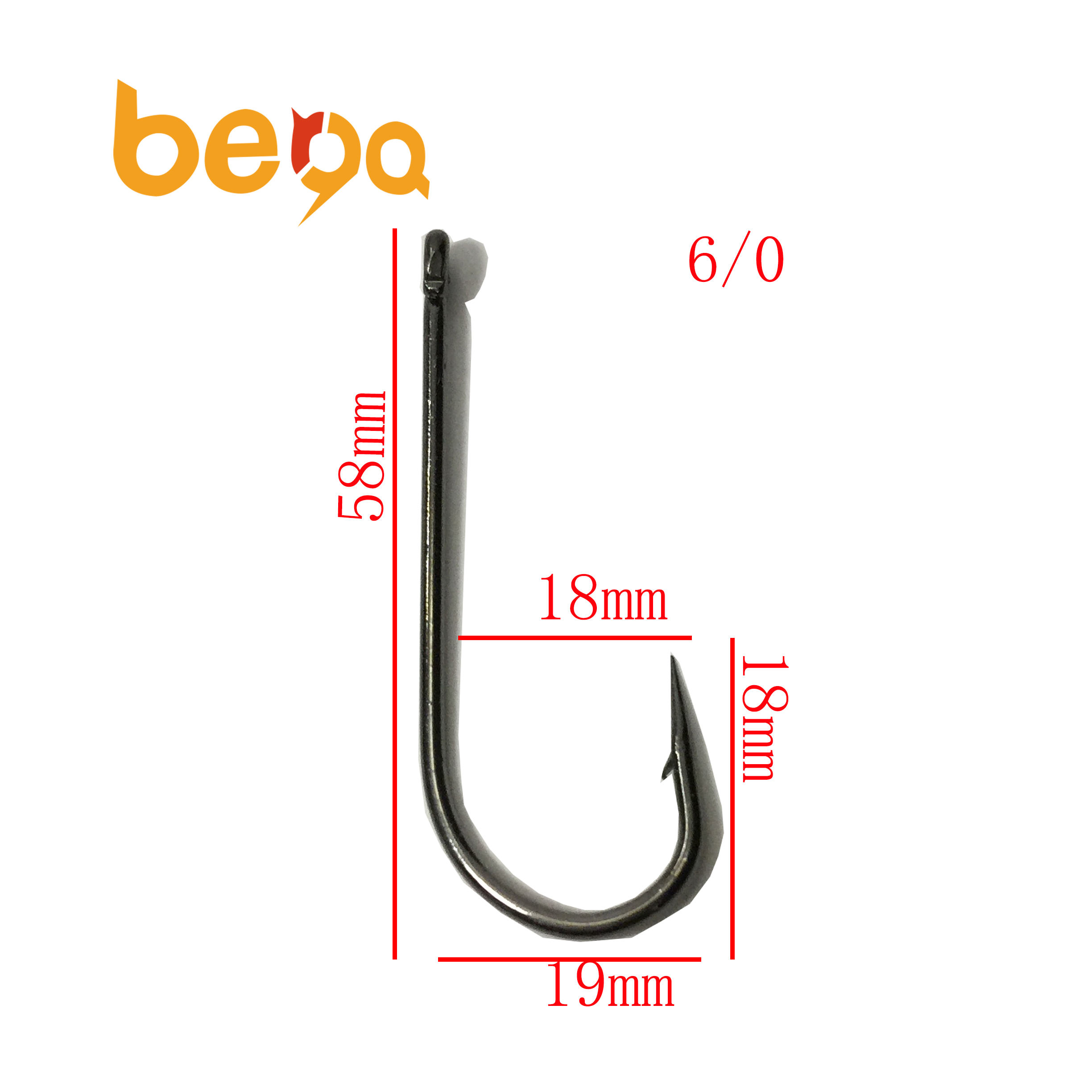 2518 High Carbon Steel Fishing Hook Size #3-#12 Fishhooks Pack Carp Fishing  Tackle