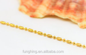 ゴールドカラー 2.4mm メタル ボールバー チェーン - Product Image 2