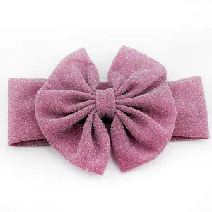 5" Soft Big Bow Headband Glitter Bowknot Hairband Baby Gril Beautiful Headwear