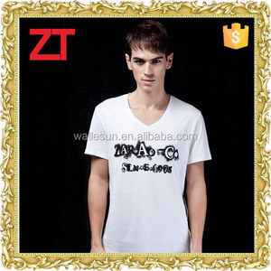 <span class=keywords><strong>precio</strong></span> de fábrica V cuello en blanco camiseta pava producción - Product Image 2