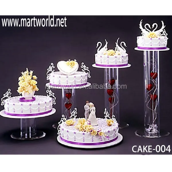 2022 latest wholesale acrylic tube birthday cake stand wedding cake holders cake decorations wedding decorations(CAKE-004)
