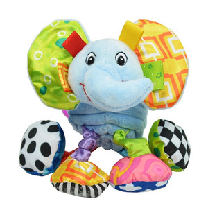 Jouet hochet sonore pour bébé, éléphant en peluche doux, jouet à suspendre au lit, anneau de dentition animal, jouet éducatif précoce pour nourrisson - Product Image 5