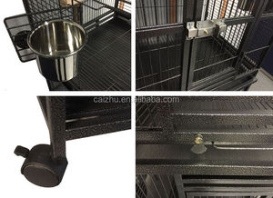 Cage à oiseaux classique en fer forgé, cage à perroquets solide, grande maison pour animaux de compagnie avec roues, bouton-pression - Product Image 4