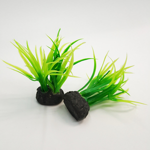 10 pièces/paquet Petites plantes vertes artificielles, faux arbre, herbe de simulation pour aquarium de bureau, aquarium de poissons - Product Image 6