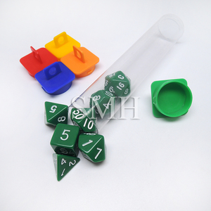 Jeu de dés pwm, vente en gros, en plastique polyhématite, en plastique, vert massif, D4 D6 D8 <span class=keywords><strong>D10</strong></span> D12 D20 D - Product Image 6