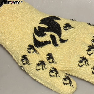 Gants résistants à la chaleur en aramide, revêtement en silicone jaune, design à boucle, doublure en coton antidérapante, <span class=keywords><strong>marque</strong></span> Seeway, pour travaux industriels, grillades - Product Image 4