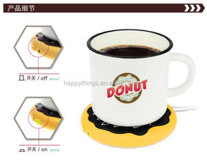 Happythings Factory Direct Bureau USB Portable Donut Cookie Design Chauffe-gobelet Chauffe-gobelet Stock - Product Image 3