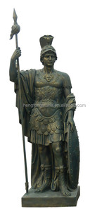 Estatua de guerrero de fibra de vidrio, Color bronce, tamaño real - Product Image 3