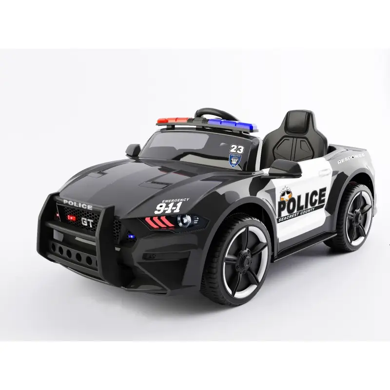 SparkFun אופנה ילדי משטרת רכב צעצועים לרכב על מכונית משטרת עם שלט רחוק, 2 מהירויות, LED אורות