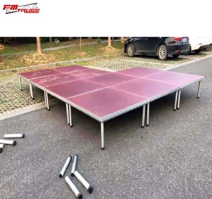 กรอบอลูมิเนียมที่ทันสมัยแบบพกพาวงกลมในร่มเวทีไม้รอบขั้นตอนที่มีขั้นตอนไม้อัดกันน้ำ - Product Image 3