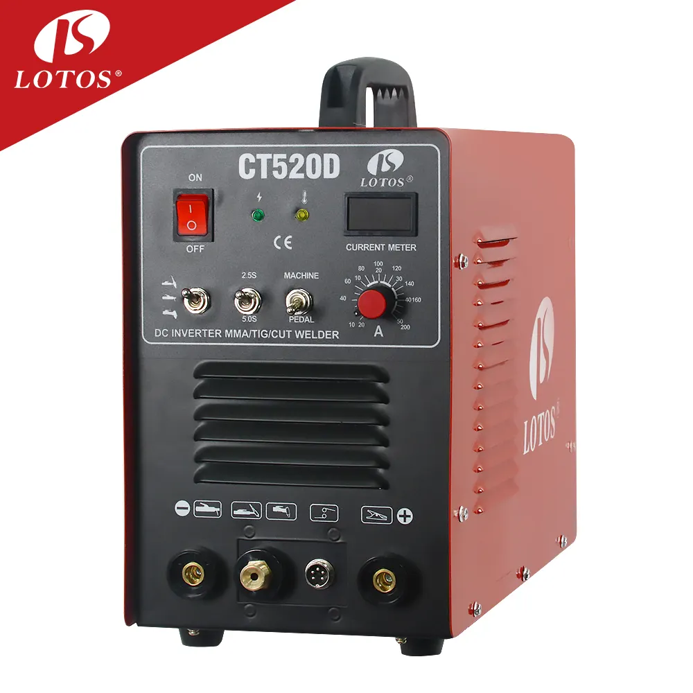 The Lotos CT520D 220V 3in1 50A Plasma Cutter 200A Tig/Stick Welder manual plasma cutting Stainless Steel Metal Cutting Machinery