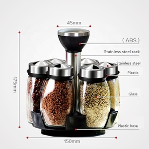 7 pz/set Set di barattoli di spezie per condimenti con ampolla rotante in acciaio inossidabile Set di agitatori per sale e pepe spray per condimenti utensile da cucina - Product Image 5