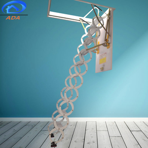 Escaleras <span class=keywords><strong>de</strong></span> ático plegables <span class=keywords><strong>de</strong></span> <span class=keywords><strong>hierro</strong></span> y acero hidráulico con <span class=keywords><strong>pasamanos</strong></span> - Product Image 2