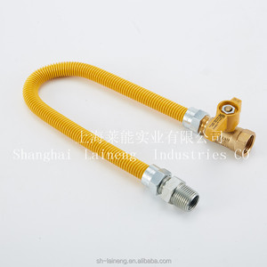 Connettore Gas CSA giallo rivestito <span class=keywords><strong>tubi</strong></span> <span class=keywords><strong>in</strong></span> <span class=keywords><strong>acciaio</strong></span> inox <span class=keywords><strong>per</strong></span> apparecchio linea Gas di alimentazione - Product Image 2