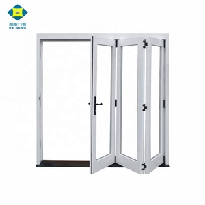 Fenêtres accordéon en verre aluminium fabriquées en Chine <span class=keywords><strong>prix</strong></span> d'usine extérieur pliable design graphique <span class=keywords><strong>porte</strong></span> pliante en verre fini moderne - Product Image 1