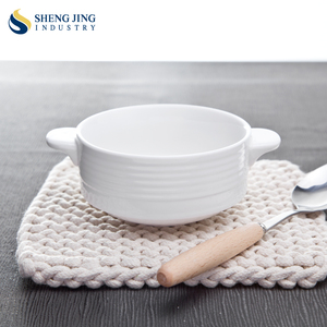 Restaurante de sopa de maíz crema plato <span class=keywords><strong>blanco</strong></span> de 210ml tazón de sopa con mango - Product Image 1