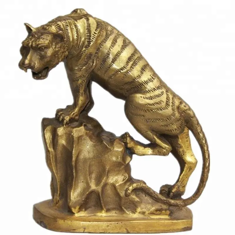 Открытый парк декоративные металлические изделия скульптура животных Большая бронзовая статуя дикого тигра