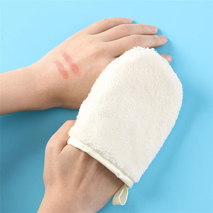 Gants de nettoyage du visage en microfibres avec LOGO personnalisé <span class=keywords><strong>Gant</strong></span> <span class=keywords><strong>démaquillant</strong></span> réutilisable pour serviettes faciales - Product Image 4