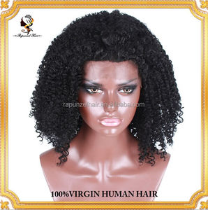 Perruques synthétiques à dentelle frontale Rapunzel, nœuds blanchis, boucles crépues, couleur noire, densité 250% - Product Image 4