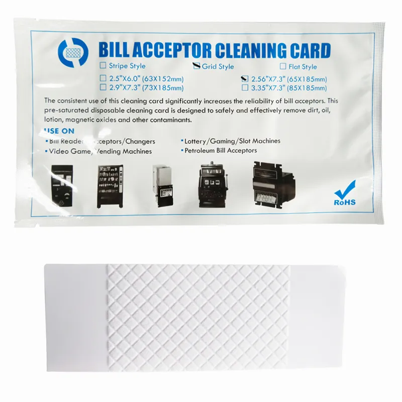 Enkele Note Banknote Verifier Cleaning Card Bill Acceptor/Validator Voorverzadigd Cleaning Card