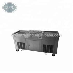 Bonne qualité se vendent <span class=keywords><strong>bien</strong></span> double carré pan commercial frit machine à crème glacée avec 10 barils - Product Image 3
