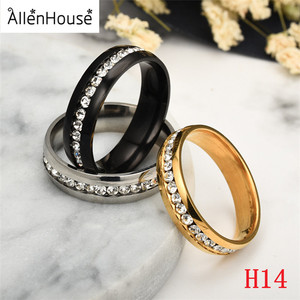 Ewelry-anillo de acero inoxidable de cristal pavé, venta al por mayor, 2022 F - Product Image 5