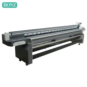 Impresora de rodillo UV con cabezal de impresión DX5 de suministro pequeño Honzhan, máquina de impresión de rollos de pancarta flexible de PVC retroiluminada con retroiluminación frontal fabricada en China