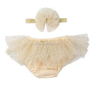 2017 de algodón de bebé bloomer con volantes ropa niñas tutu bloomer con pelo - Product Image 5