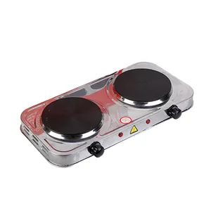 Portable 2000W Electric Double Burner 110V Hot Plate Heating Cooktop Camping  Dorm Stove Cooker with Plug 