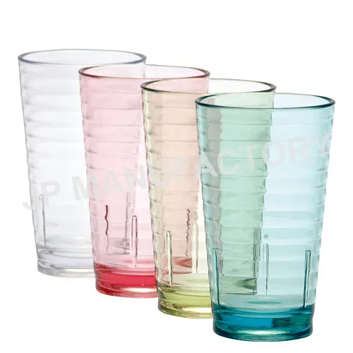 Dayanıklı plastik renkli bardak/girdap polikarbonat bardak/yeniden kullanılabilir cam