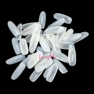 Fake Full Cover Nail Tips 500 pcs Oval Nail Art Plastic Natural Fingers Decoration French ABS,ABS 100bags/carton FK-63 0-9