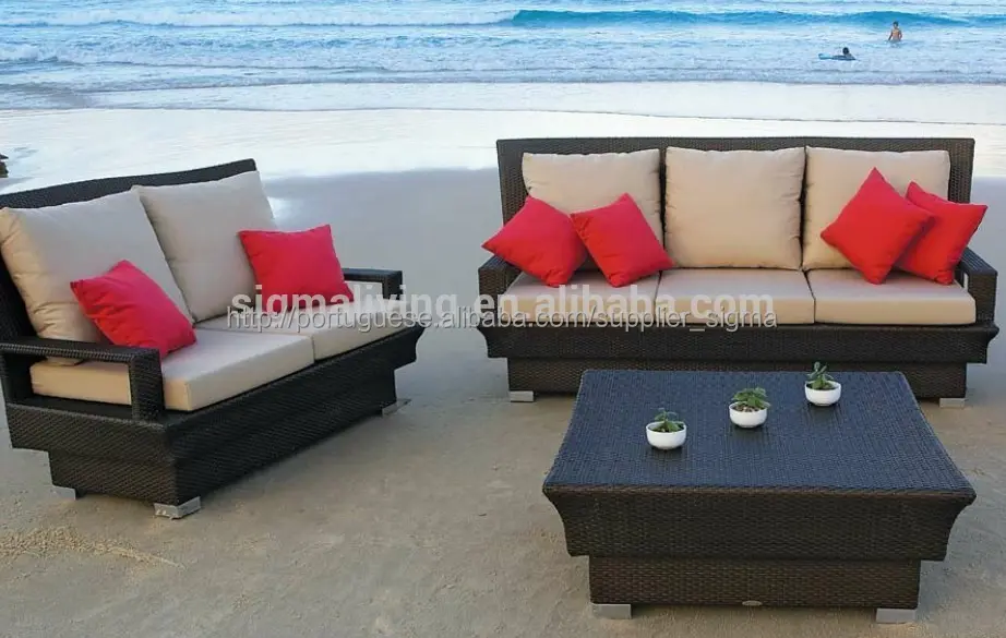 2014 venda melhor fantasia de vime móveis de vime novo design sofá ao ar livre set