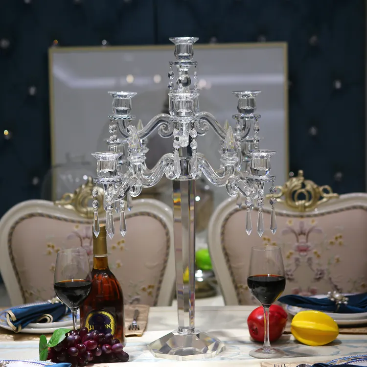 Suporte de velas de cristal k9, candelabros árvore de casamento 9 braços decorações