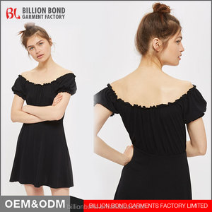 Apagado-hombro Petite Bardot <span class=keywords><strong>Skater</strong></span> Vestido de las niñas Sexy Burbuja de Algodón Vestido Ocasional de <span class=keywords><strong>la</strong></span> Manga - Product Image 1