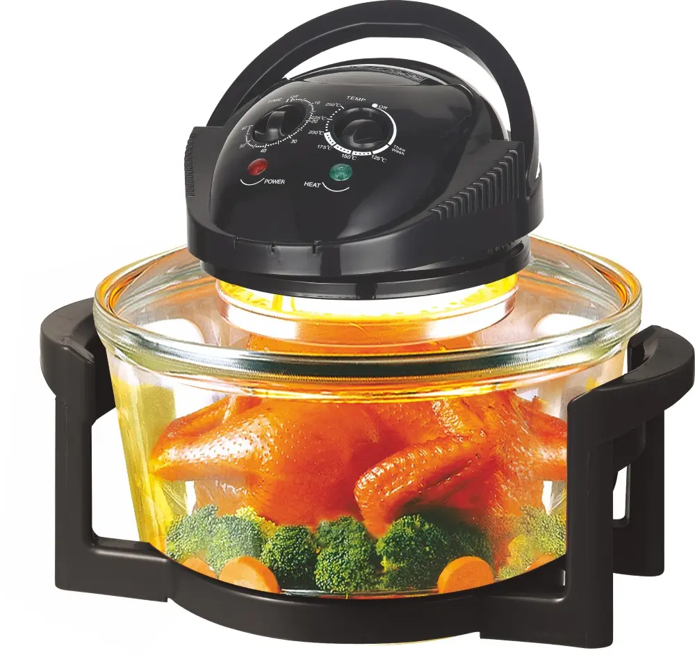 Oven Udara Turbo Flavorwave Warna Hitam 12L, dengan Lampu Pemanas Halogen