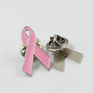 Épingle de revers de sensibilisation au <span class=keywords><strong>Cancer</strong></span> du sein en ruban rose avec Logo personnalisé - Product Image 2