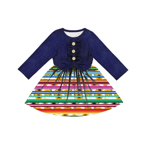 Última Boutique nuevo estilo bebé giro vestido de <span class=keywords><strong>las</strong></span> niñas de 3 <span class=keywords><strong>a</strong></span> 5 <span class=keywords><strong>a</strong></span>ños adolescentes vestidos de manga larga estampado de leopardo bastante vestido de niñ<span class=keywords><strong>a</strong></span> - Product Image 5