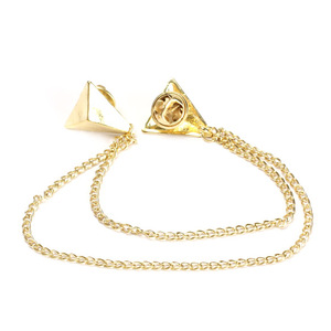 Hot Spike <strong>Stud</strong> <strong>Blouse</strong> Shirts Collar Neck Tip Brooch Pin Chain Punk - Product Image 3