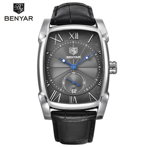 Reloj Benyar 5114 en Existencia, Compre Relojes en Línea, Reloj de Pulsera Cronógrafo de Cuero Negro para Hombre, Entrega al Día Siguiente, Relojes de Diseño para Hombre - Product Image 2