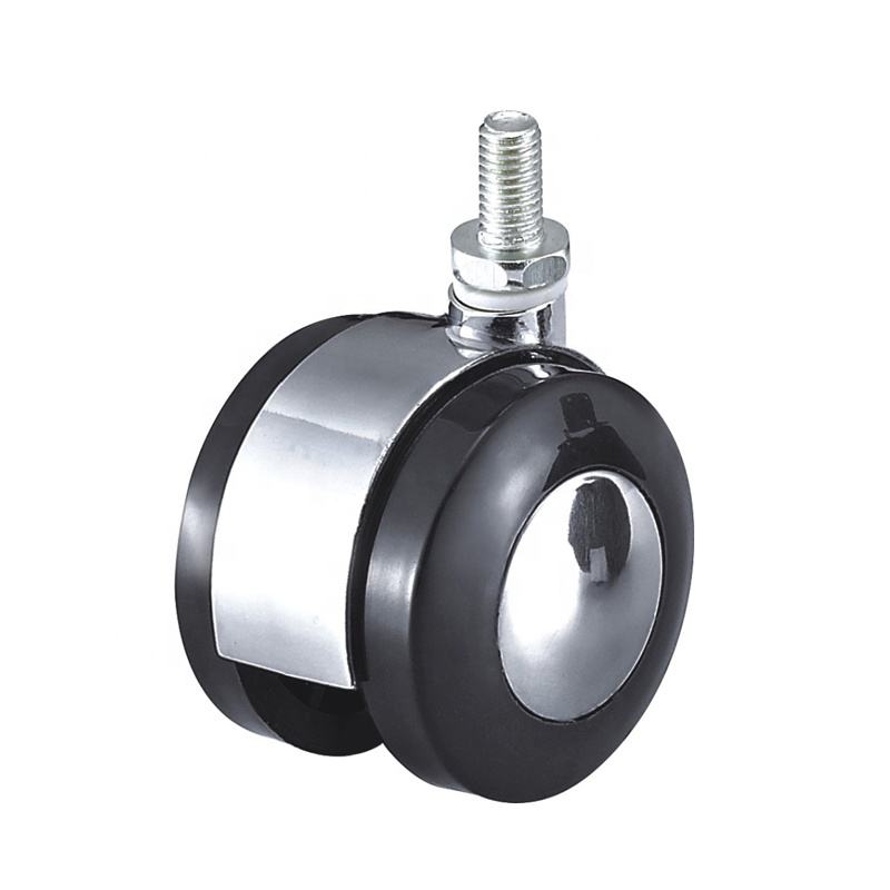 40mm Zinc Alloy Furniture Caster Wheels with Brake 50mm Chrome Chair Casters for Bedroom for School Hospital Living Room Hotel