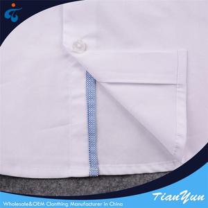 <span class=keywords><strong>Precio</strong></span> bajo de manga larga barato de lujo Formal hombres baratos camisas de algodón blanco puro - Product Image 5