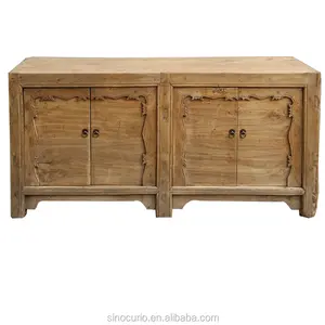 Chinese Antique Style Reclaimed Wood Natural Water Washing TV Cabinet Furniture