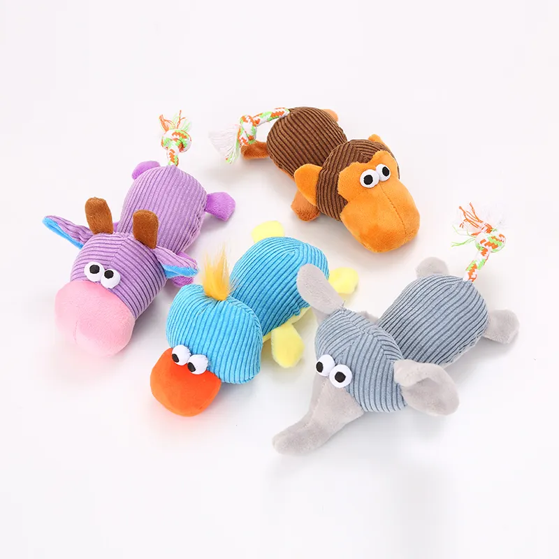 2019 wholesale four style cheap plush pet dog chew toy