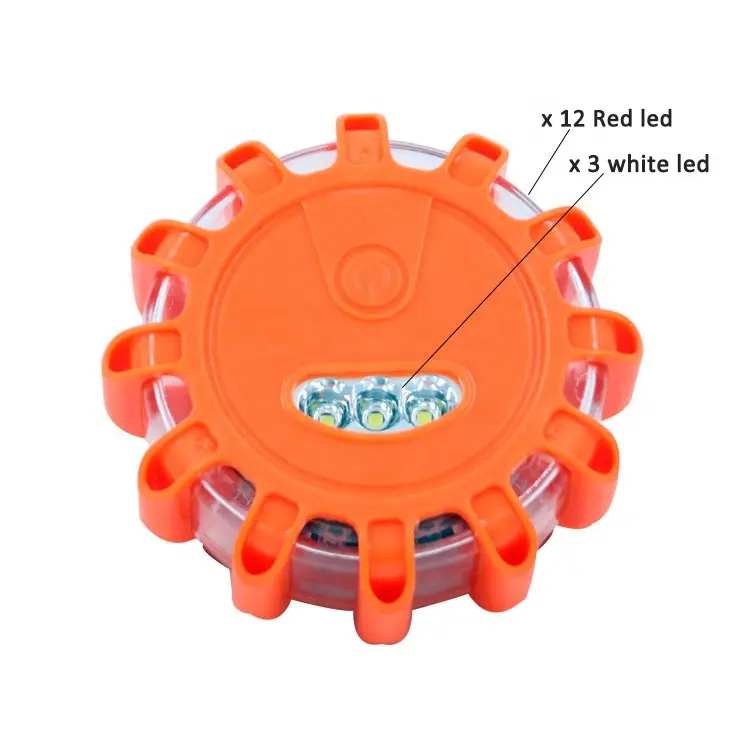 Faro LED redondo portátil, lámpara de gancho magnético, luz de advertencia para carretera, luz de advertencia intermitente de emergencia para coche