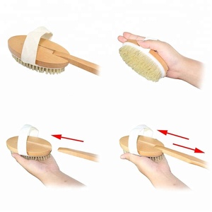 Vegan Dry Shower Body Brush with <strong>Long</strong> Detachable Bamboo <strong>Handle</strong> Bath Brushes <strong>Sponges</strong> &amp; Scrubbers - Product Image 6